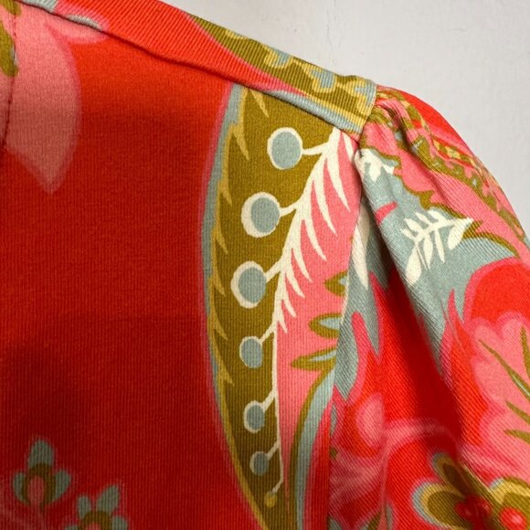 Spartina 449 Lea Midi Dress Size Medium River Club Damask Red Vacation Resort - Picture 6 of 9